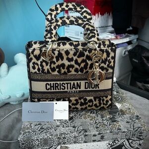 Leopard Print Mini Bag with Gold Accents